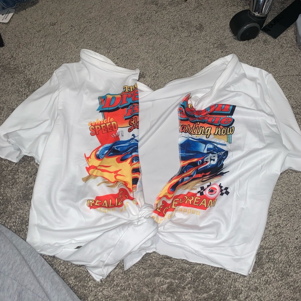 Graphic tee crop top